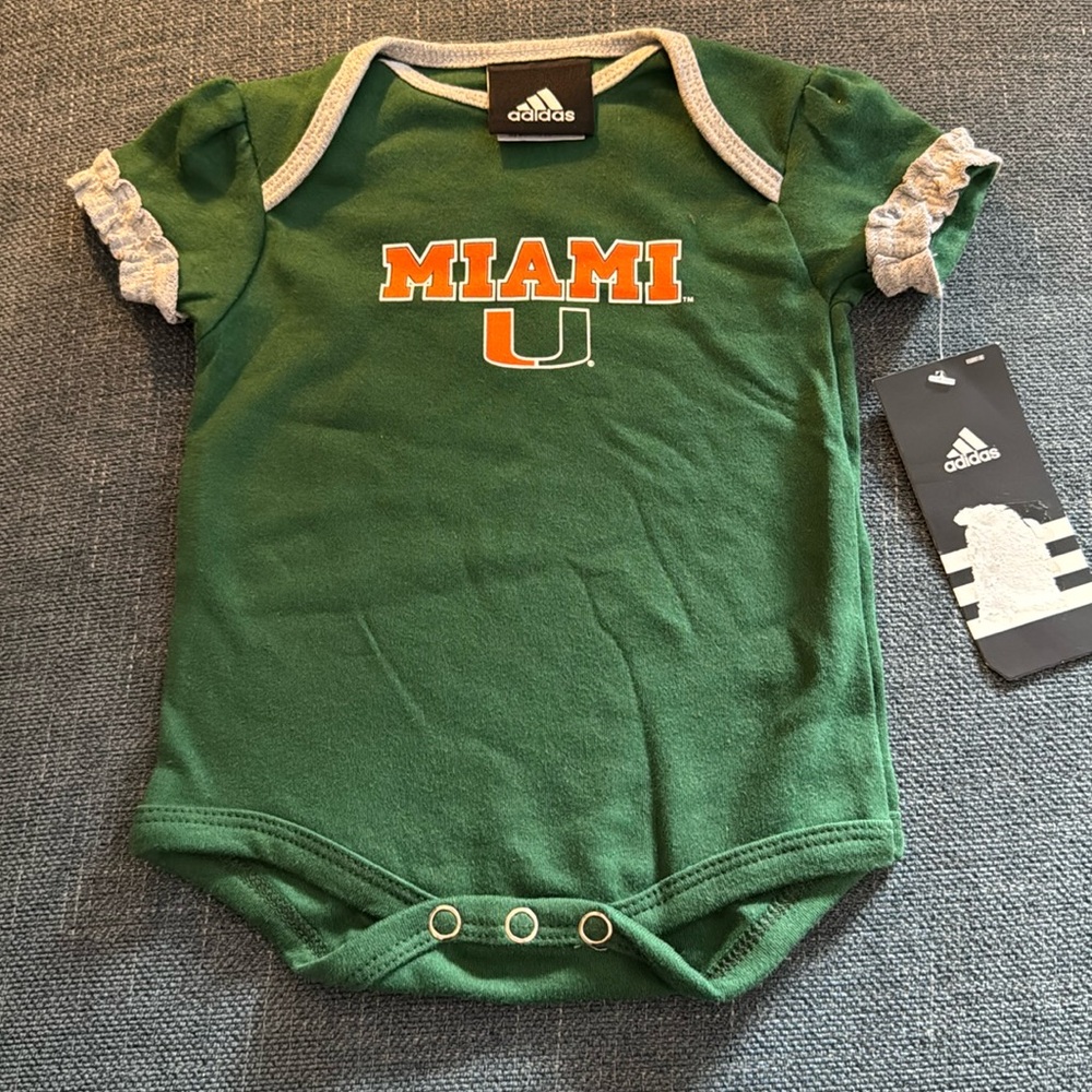 University of Miami adidas girls onsie
